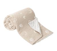 bearmoss Couverture en Mousseline Douce pour bébé et Nouveau-né, Couverture d'éveil pour Enfants, Filles, garçons, 75 x 100 cm (Lune Brune)