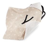 bearmoss Couverture Enveloppante Bébé 90 x 90cm Chanceliere Enveloppante Bébé Poussette ou Siege Auto Cosy Lavable nid d Ange pour Naissance Enfant (Lune d'abricot)