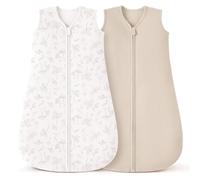 bearmoss Gigoteuse Bébé Été 0.5 Tog Turbulette 100% Coton Gigoteuse Respirante pour Bébé, Lot de 2 Emailloteuse Bébé 0-6 mois pour Nouveau-né et Nourrisson,67cm