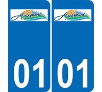 Bearn 01 Artemare Logo Autocollant Plaque immatriculation Auto Ville Sticker - arrondis