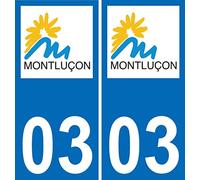Bearn 03 Montluçon Logo Autocollant Plaque immatriculation Auto Ville Sticker - Droits