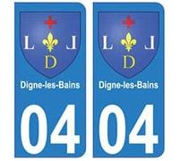 Bearn 04 Digne-Les-Bains Ville Autocollant Plaque - arrondis