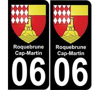 Bearn 06 Roquebrune-Cap-Martin Autocollant Sticker Plaque immatriculation Auto Ville - arrondis