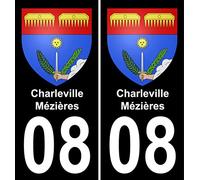 Bearn 08 Charleville-Mézières Autocollant Sticker Plaque immatriculation Auto Ville - Droits