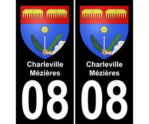 Bearn 08 Charleville-Mézières Autocollant Sticker Plaque immatriculation Auto Ville - Droits