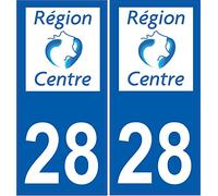 Bearn 28 région Centre département région Autocollant Plaque immatriculation Auto Voiture Sticker, Couleur : Bleu, Angle : Droit