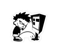Bearn 2B Radar Garçon Urine Autocollant Adhésif Sticker - Taille : 4 cm - Noir - Métal, Plastique, Murs - Vinyle - Humour - Professionnel - Free-form - Caricature - Outdoor