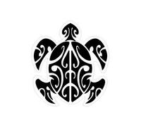 Bearn 2B Tortue Tatouée Logo 1 Autocollant Stickers - Taille : 17 cm - Noir - Vinyle - Résistant aux Conditions Climatiques - Garantie 7 Ans - Pour Voiture et Intérieur/Extérieur