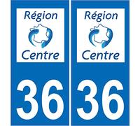 Bearn 36 région Centre département région Autocollant Plaque immatriculation Auto Voiture Sticker, Couleur : Bleu, Angle : Droit