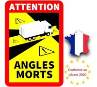 Bearn 5 x Autocollants Stickers Angles Morts Poids Lourds Camion 17x25 cm | Modèle Officiel règlementaire à la législation Française | Qualité Professionnelle résistant aux UV - Rayure - intempéries