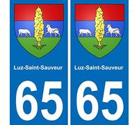 Bearn 65 Luz-Saint-Sauveur Autocollant Sticker Plaque immatriculation Auto Ville - Droits