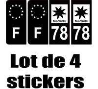 Bearn 78 Ile-de-France département région Autocollant Plaque immatriculation Auto Voiture Sticker, Couleur : Noir, Angle : Arrondi