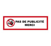 Bearn - Autocollant Stop Pub Homme Main Noire Rectangle - Taille : 8 cm