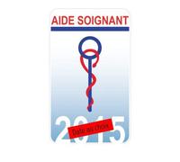 Bearn Caducée Aide Soignant Autocollant Sticker Blanc Rectangulaire Minimaliste pour Vitre Extérieure Résistant aux Conditions Climatiques et Lavages Haute Pression
