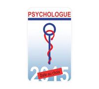 Bearn Caducée Psychologue Sticker Autocollant Métal Verre Bleu Rectangulaire Uni Français Psychologue Caducée Sticker 1 Count Outdoor