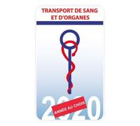 Bearn Caducée Transport de Sang et d'Organes Sticker Autocollant pour Voiture - Gold And White - Résistant aux Conditions Climatiques - Garantie 7 Ans