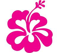 Bearn Hibiscus Fleur Autocollant Voiture - Taille : 11,5 x 10,5 cm - Couleur : Rose