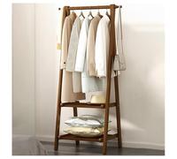 BEARQUN Portant à Vêtements en Bois, Porte-Manteaux avec Étagère à Chaussures, Solide et Durable, avec Crochets, Capacité de Charge de 100 kg, pour Maison Salon : 66/86/116CMx40CMx160CM