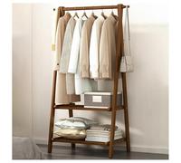 BEARQUN Portant à Vêtements en Bois, Porte-Manteaux avec Étagère à Chaussures, Solide et Durable, avec Crochets, Capacité de Charge de 100 kg, pour Maison Salon : 66/86/116CMx40CMx160CM