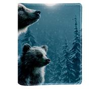 Bears in the Snow Couverture de livre remplaçable en cuir PU réutilisable Convient pour les ordinateurs portables 148 x 210 mm