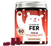 Bears with Benefits En cas de carence en fer : complexe vegan contenant du fer hautement dosé, des vitamines B12, B1, B6, C, D3 & de l'iode - 60 unités - Vegan - Sans sucre