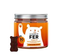 Bears with Benefits - Gummies Fer - Énergie & Vitalité - 30 unités | La Dame de Fer - avec Vitamine D, B12, C, B6, Thiamine et Iode - Cure de 1 mois - Sans Sucre, Vegan