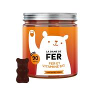 Bears with Benefits - Gummies Fer - Énergie & Vitalité - 90 unités | La Dame de Fer - avec Vitamine D, B12, C, B6, Thiamine et Iode - Cure de 3 mois - Sans Sucre, Vegan