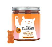 Bears with Benefits - Gummies Multivitamines Propolis - Immunité -90 unités | Totem d'Immunité Défenses Naturelles - Vitamine D, E, C, B6, B12, Niacine, Propolis - Cure de 3 mois - Sans Sucre, Végétarien