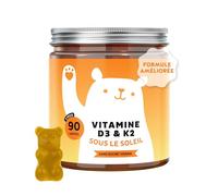 Bears with Benefits - Gummies Vitamine D3 K2 - Immunité & Os - 90 unités | Sous le Soleil - Vitamine D3 25µg 1000 UI et Vitamine K2 - Cure de 3 mois - Sans Sucre, Vegan