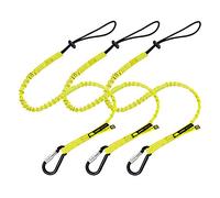 BearTOOLS Longe Outil avec Sangle à Boucle - Cordon Élastique & Mousqueton à Vis Résistant - pour Travail en Hauteur, Construction, échafaudage, 8kg - Jaune 0923YS (Lot de 3)