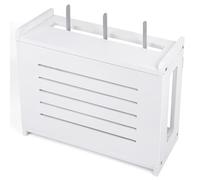 BEARUT Étagère murale pour routeur WiFi - Boîte de rangement pour modem - Bloc d'alimentation organisé - Gestion des câbles - Blanc