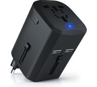 BEARWARE Adaptateur de voyage universel avec station de charge USB pour plus de 140 pays/régions /2x USB femelle
