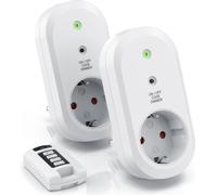 Bearware Prises de courant à intensité variable sans fil - Set avec télécommande - Set de 2 pour l'intérieur Indoor + 1 télécommande - Prise de courant