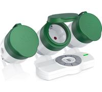 BEARWARE Set de prises radio pour l'extérieur 3x prises Outdoor + télécommande / max. 25m