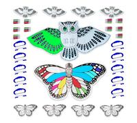 Bea's Party Kit de Cerfs-Volants Enfant pour colorier Cadeaux Enfants Anniversaire Ecole DIY Activites manuelles pour Enfants Cadeaux Mariage Gadgets Fête (PAPILLON-HIBOU, 10)