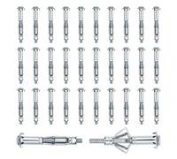 BEASAFY 30 Pièce Chevilles, M6 x 65 mm Fixations Murales Creuses, Chevilles à Expansion avec Vis, Galvanisées Cheville, Métalliques Fixations D'ancrage pour Mur Creux