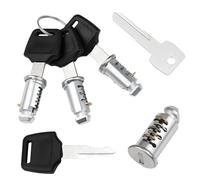 BEASAFY 4 Pièces Serrure Kits Métal comprenant 4 Cylindre de Serrure, 4 Clés et 1 Clés de Contrôle, Argentés Serrures de Sécurité pour Barres de Toit Thule Système, Gym Casier, Armoire