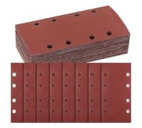 BEASAFY 40 Pièces 93 X 230 mm Rectangulaires Papier Poncer, 8 Trous Feuilles Abrasives, Papiers de Verre Auto-Agrippant, Papier Abrasif pour Ponceuse Bosch （ 60 80 120 180 320 600 800 1000 ）