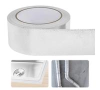 BEASAFY 5cm x 20m Scotch Aluminium, Étanchéité Ruban Adhésif Aluminium, Argenté Scotch Isolant Thermique, Indéchirable Ruban Alu pour Tuyaux Réparation Bricolage