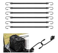 BEASAFY 6 Pièces 45cm Tendeurs Elastique avec Crochets, Ø 8mm Sandow Elastique, Caoutchouc Tendeur Corde, Noir Sangle Extenseur, Multi Usage Élastiques pour Velo Camping Bache