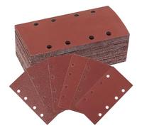 BEASAFY 60 Pièces 93 X 230 mm Rectangulaires Papier Poncer, 8 Trous Feuilles Abrasives, Papiers de Verre Auto-Agrippant, Papier Abrasif pour Ponceuse Bosch （40 60 80 120 180 240）