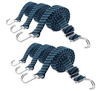 BEASAFY Lot de 6 Tendeurs Elastique avec Crochets, 50 cm, 100 cm, 200 cm Réglables Tendeur Elastique, Sandow Elastique pour Bagages, Corde Elastique Plate Tendeur, pour Vélos, Motos, Camping (Bleu)