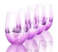 Beasea Lot de 4 verres à boisson violets, 530 ml, verres à cocktail, verres à bière, verres à bière brillants pour eau et jus