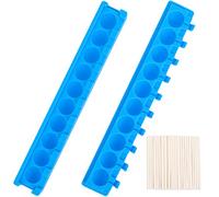 Beasea Moules à sucettes avec 50 bâtonnets en Papier, 10 capacités 3D en Silicone, moules à Ventouse Ronds pour Bonbons durs, Chocolat Oreo