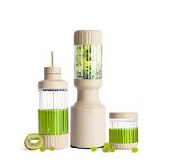 BEAST Blender smoothie 850W - Mixeur haute performance avec 3 bouteilles portables en Tritan - 785 ml - Couvercles et lames en acier inoxydable - Smoothie maker pour milkshakes, sauces et plus - Sable