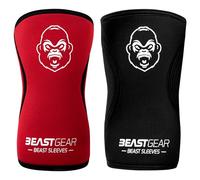 Beast Gear - Beast Sleeves: Genouillères de Compression pour Un Soutien et Une Protection Premium, en Néoprène 5 mm. Haltérophilie, Crossfit, Powerlifting, Squats, Course à Pied et Plus - M