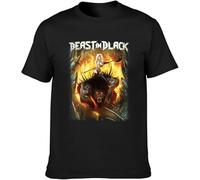 Beast in Black from Hell with Love Men T-Shirt Printed Camiseta Black Tee Top Size XL