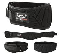 BEAST RAGE Ceinture d'haltérophilie avec verrouillage automatique en néoprène - Double rembourrage - Pour homme et femme - Prise incurvée - Grande charge - Pour squats, Taille (Noir, XL)