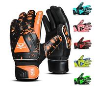 BEAST RAGE Gants de Gardien de But pour Enfants,Gants de Gardien de But pour Enfants avec Double Support de Poignet (Orange, Size 2 Suitable for 4 to 5 Years Old)