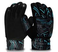 BEAST RAGE Gants de Gardien de But pour Enfants, garçons, Filles,Gants de Gardien de But de Football, Paume antidérapante en Latex 4MM,adhérence Accrue (Cyan, Size 8 (M/L))